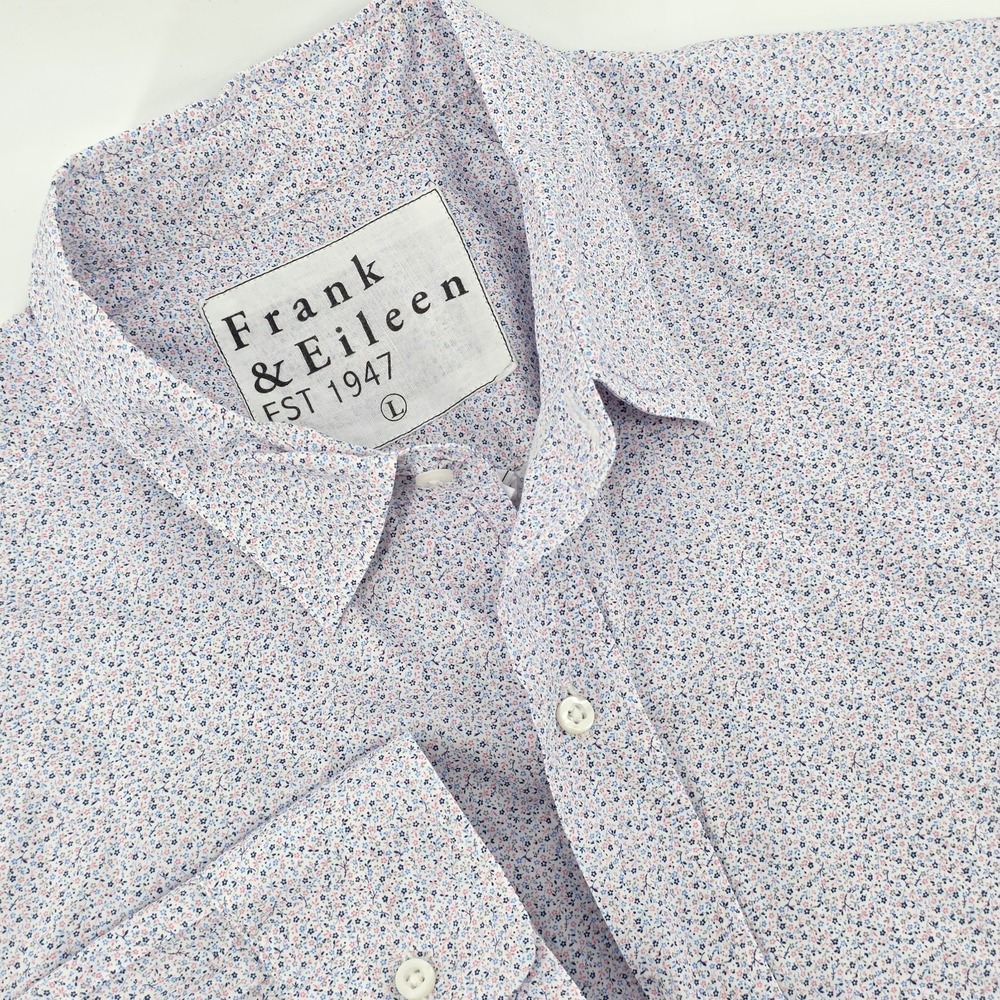 FRANK‎ & EILEEN Finbar Floral Geometric Print Button-up Shirt Lightweight Size L